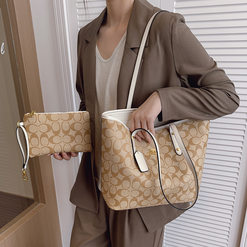Women Bags On Sale - 高級デザイナーレディースショルダーバッグ大容量実用的なデイリーハンドバッグポケット付き耐久性のあるブランドレターカジュアルショッパー