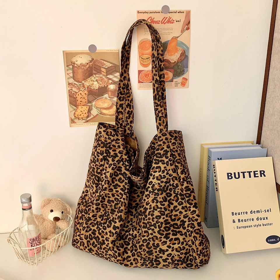 Women Bags On Sale - 女性用キャンバスハンドバッグ,大容量トートバッグ,ヒョウ柄,ショルダーバッグ,高品質,2020