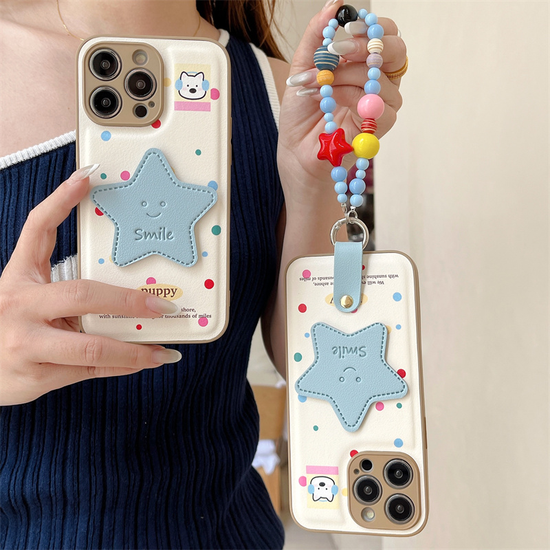 Phone Bag Crossbody - カラーポルカドットキュートスターフォンケース iPhone 16 Pro 15 14