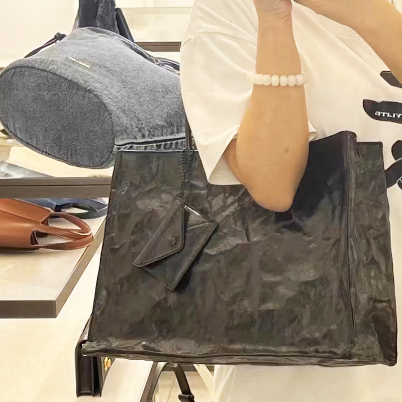 韓国カジュアルクラフト紙トートバッグ女性の高級デザイナーハン - Women Bags On Sale のレビューと価格