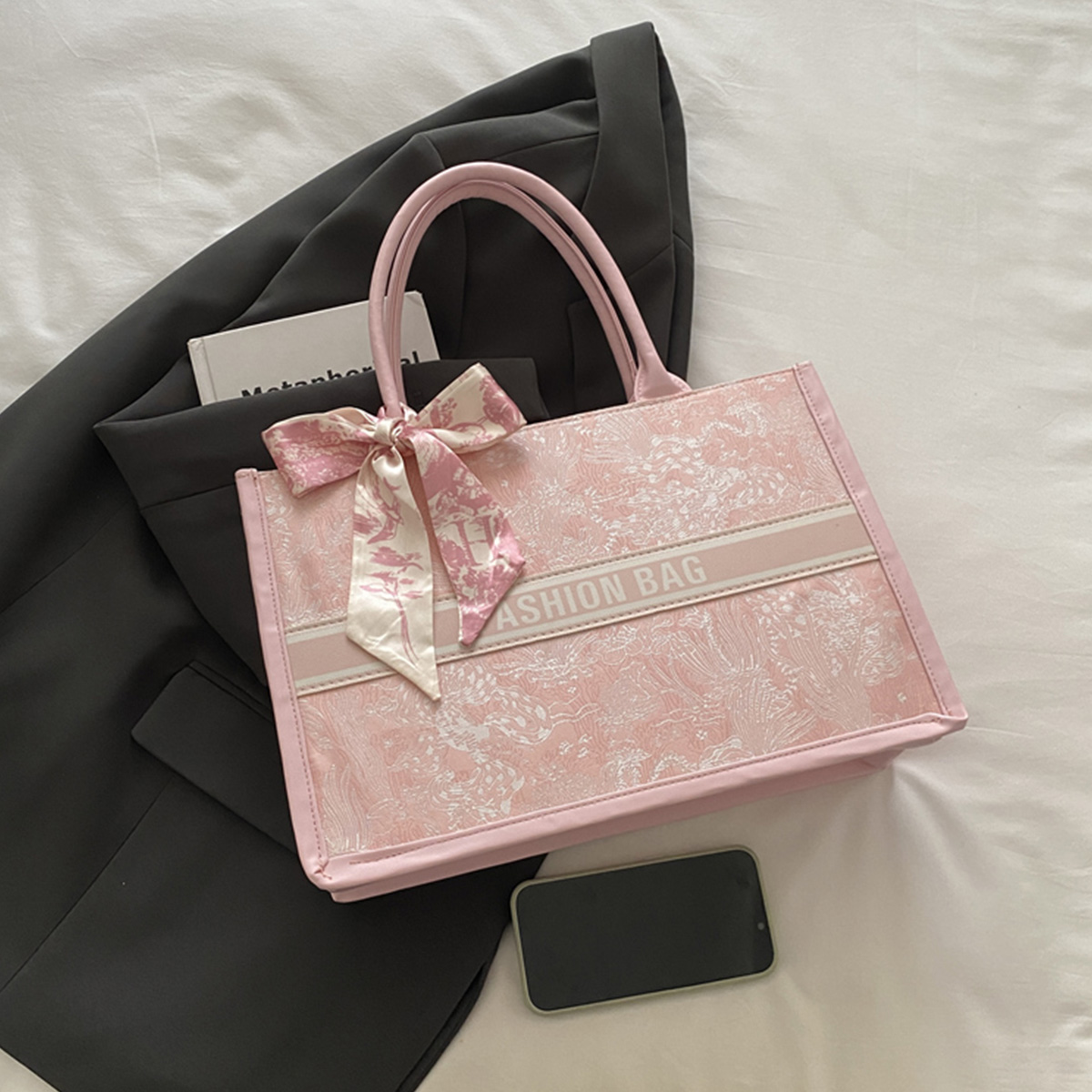 高級感あふれるエレガントな女性用トートバッグ、刺繍ブーケ柄P - Women Bags On Sale のレビューと価格