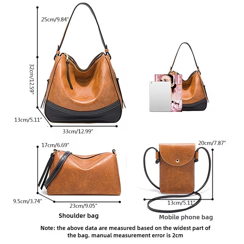 レディースバッグセット - 4点セット。 シンプルなコントラ - Phone Bag Crossbody のレビューと価格