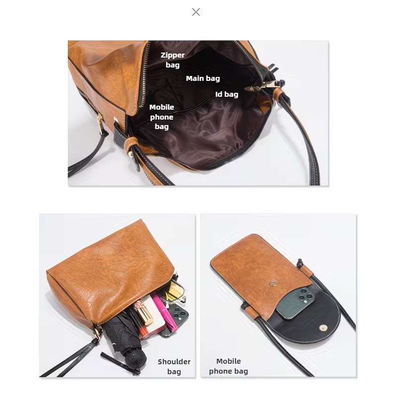 レディースバッグセット - 4点セット。 シンプルなコントラ - Phone Bag Crossbody のレビューと価格