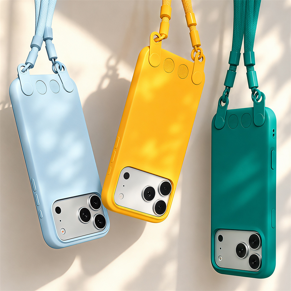 クロスボディランヤード付きマットリキッドシリコン製iPhon - Phone Bag Crossbody のレビューと価格
