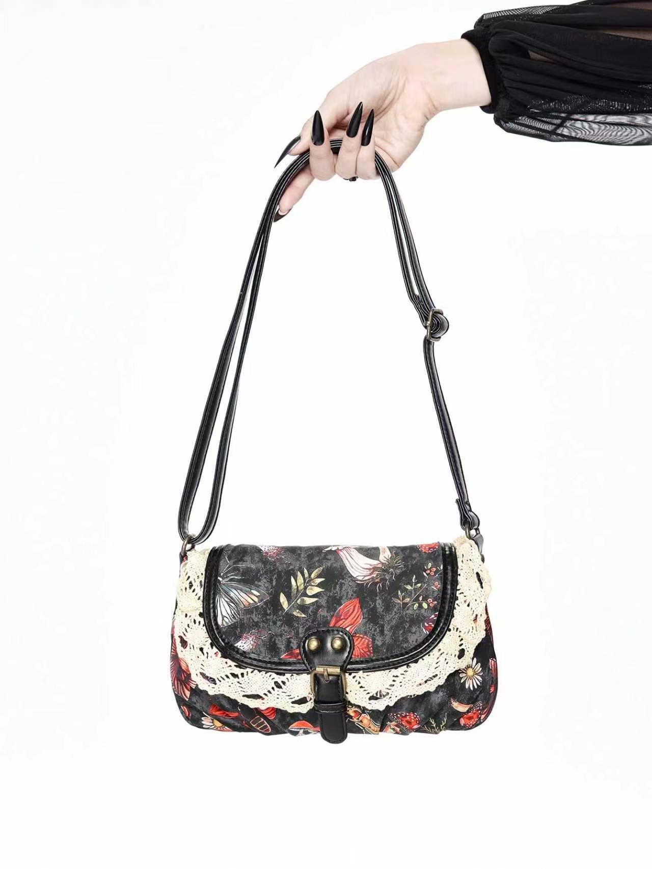 レトロ韓国和風花柄レース蝶キャンバスバッグシングルショルダー - Women'S Kipling Bags のレビューと価格