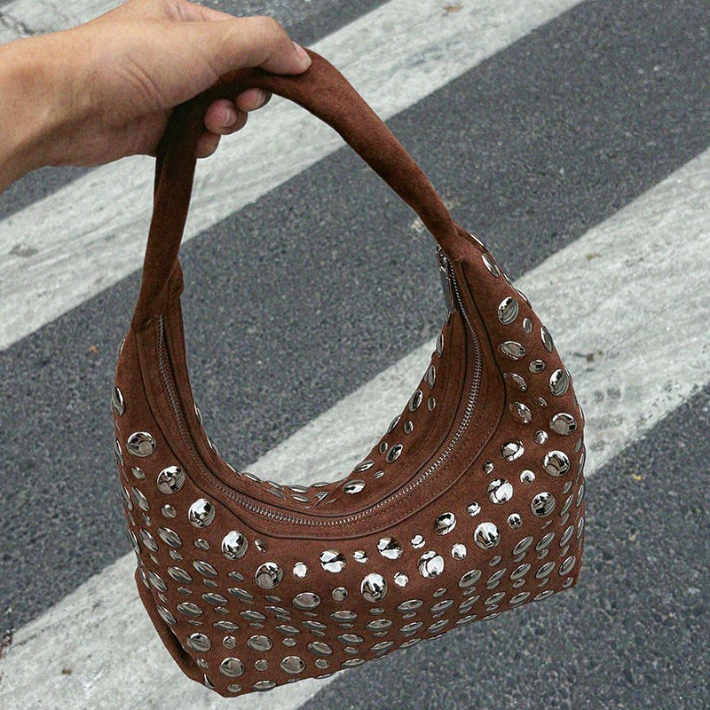 新しいハイエンドレザーリベットバケットバッグファッション個性 - Women Bags High End Brands のレビューと価格
