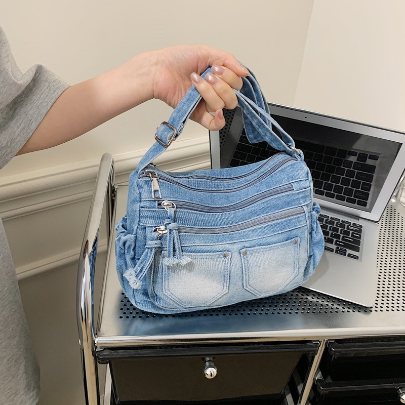 韓国ファッションウォッシュドデニムカラークラッシュスモールス - Women'S Kipling Bags のレビューと価格