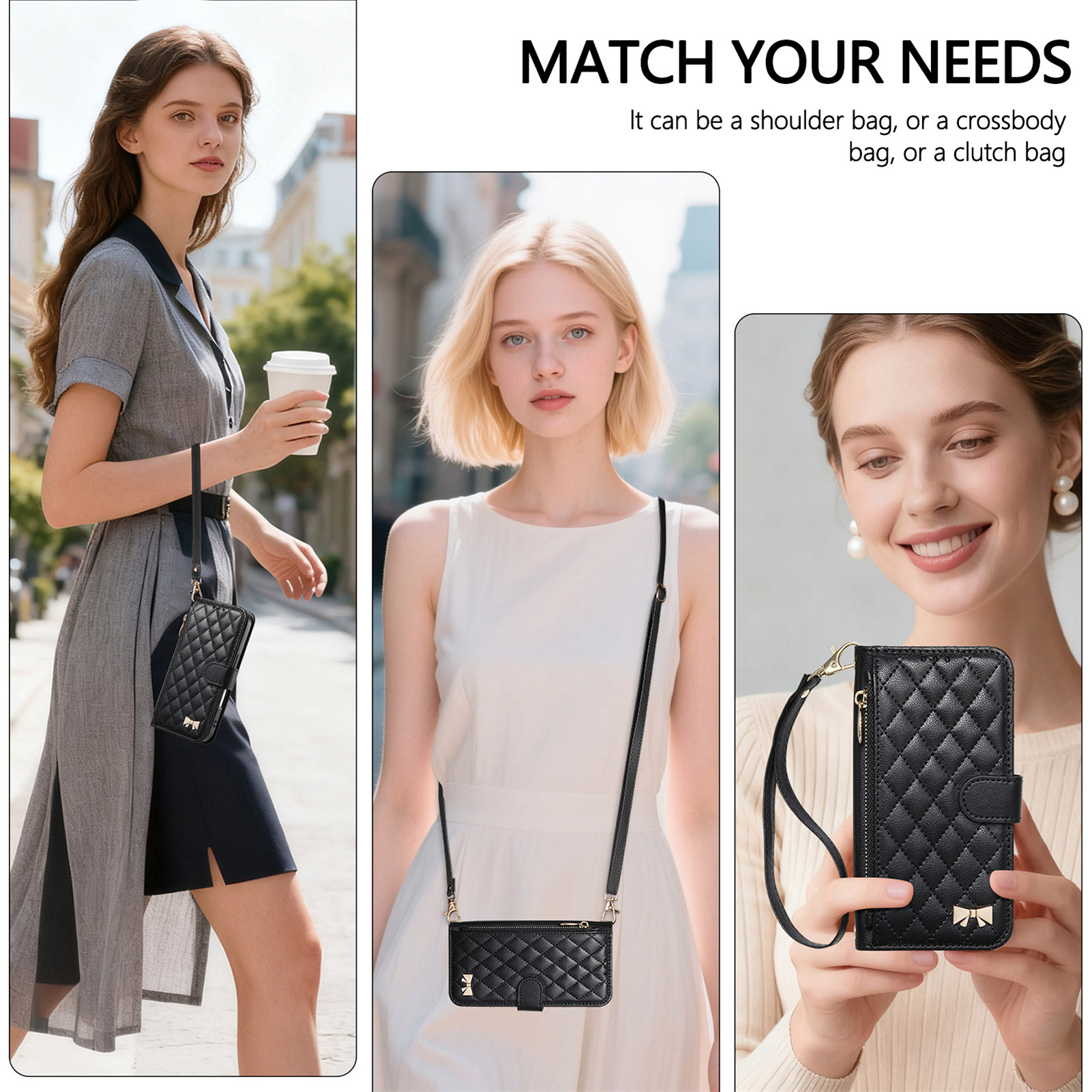 PUレザー クロスボディ フリップウォレット スマホケース  - Phone Bag Crossbody のレビューと価格