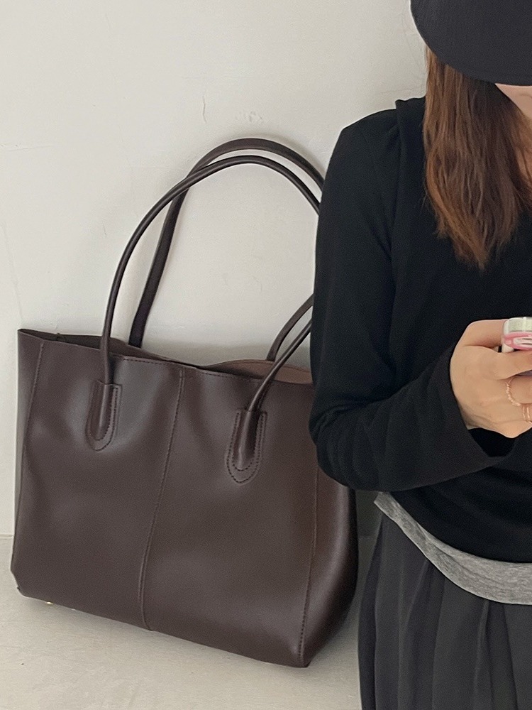 女性のための革のトートバッグ,良質,シンプル,大容量,正方形 - Women Bags On Sale のレビューと価格