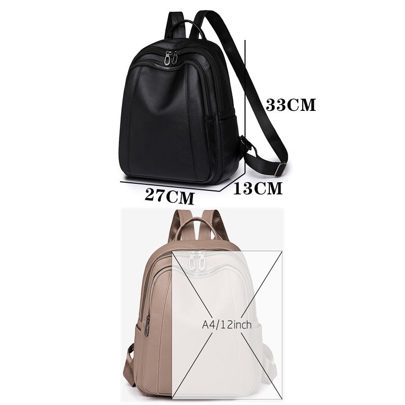 高品質の革のバックパック女性の大容量バックパック財布女性ヴィ - Women Bags Medium Size のレビューと価格