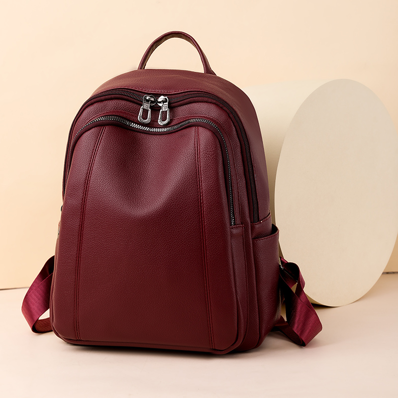 高品質の革のバックパック女性の大容量バックパック財布女性ヴィ - Women Bags Medium Size のレビューと価格