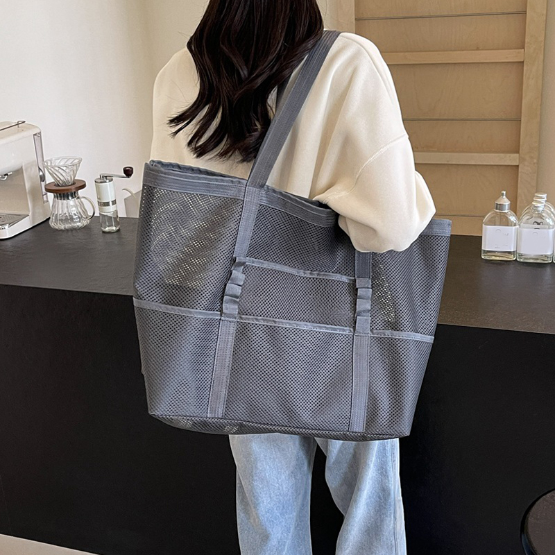 中空大容量化粧収納袋女性多機能メッシュショルダーバッグ旅行透 - Women Bags Medium Size のレビューと価格
