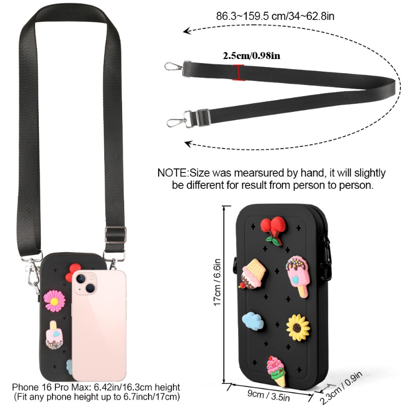 多機能ポータブルシリコンクロスボディバッグ防水ジッパー旅行用 - Phone Bag Crossbody のレビューと価格