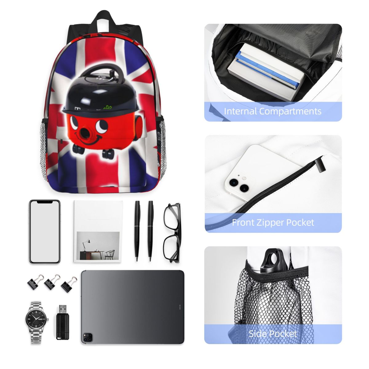ヘンリーフーバー英国国旗バックパックホットセールデイパック大 - Women Bags Uk Sale のレビューと価格